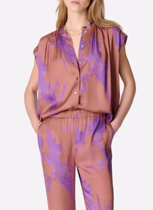 Vanessa Bruno - Chemise ample col mao - Taille M/L - Marron