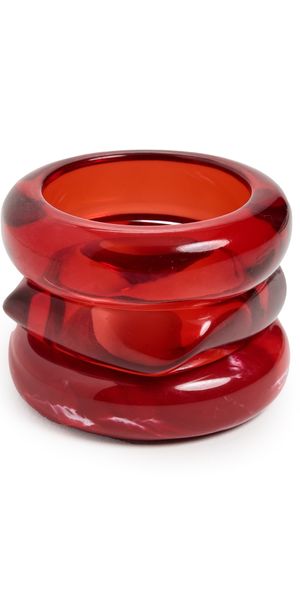 Luv Aj The Formentera Bangle Set Red One Size