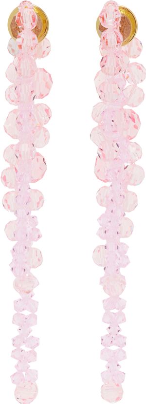 Simone Rocha Pink Double Pierce Through Drip Earrings