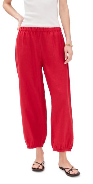 Suzie Kondi Delos Linen Pants Cherry XS