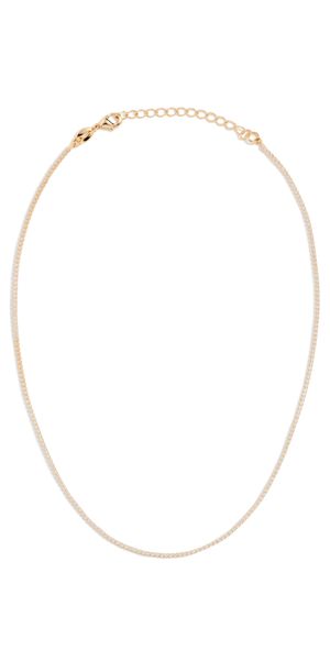 SHASHI Micro Teeny Tiny Tennis Necklace Gold One Size