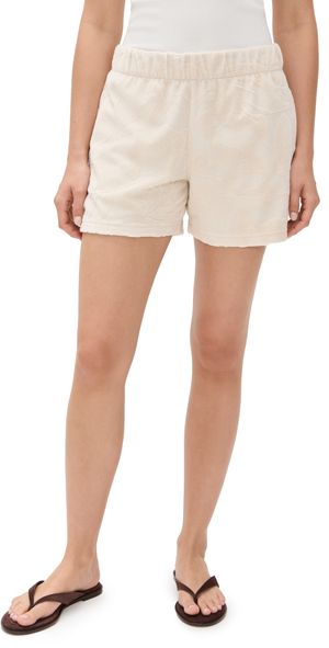 Faherty Cabana Towel Terry Shorts Marble Poolside Foliage S