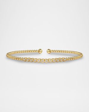 14K Yellow Gold Bujukan Bead Diamond Bangle