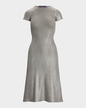 Foil Rib Crewneck Dress