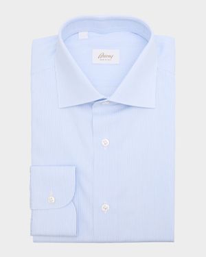 Men's Cotton Narrow Stripe Dress Shirt