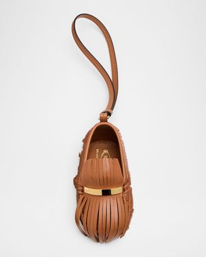Fringed Leather Gommino Driving Shoe Bag Charm