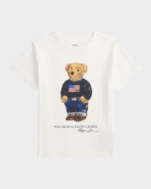 Boy's Polo Bear Flag Print Short-Sleeve T-Shirt, Size 2T-7