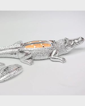 Silvertone Grand Alligator Candle, 14 oz.