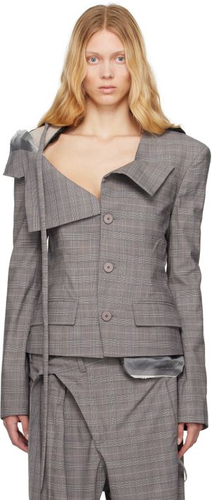 Ottolinger Gray Off-Shoulder Blazer