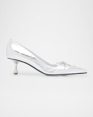 Scarlett Metallic Corset Kitten Pumps