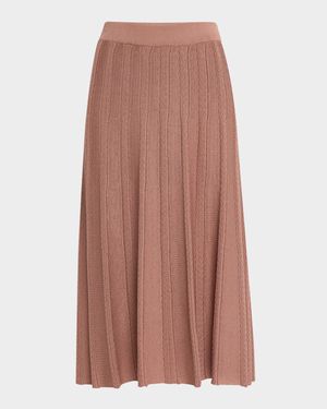 A-Line Textured Knit Midi Skirt