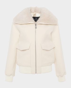 Jacket with Select Lamb Shearling Collar