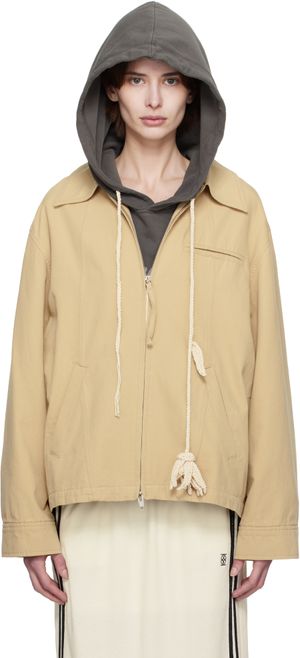 Kijun Beige Orbit Patch Jacket