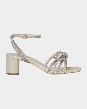 Mikel Strass Bow Ankle-Strap Sandals