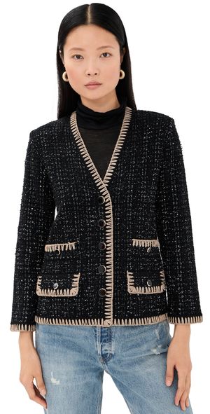 Veronica Beard Ceriani Knit Jacket Black S