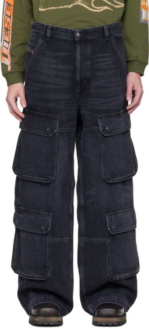 Diesel Black Relaxed D-Touch Odcbe Jeans