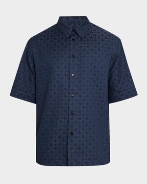 Men's Monogram Jacquard Denim Shirt