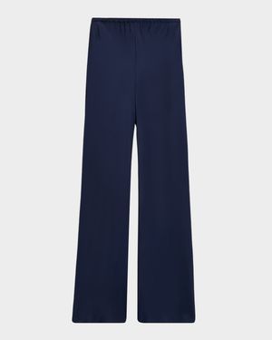 Rio Bias-Cut Satin Flare Pants