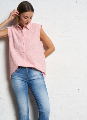 Le Temps Des Cerises - Chemise col classique en coton mélangé - Taille XL - Rose