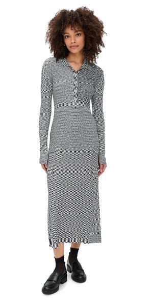 GANNI Spacedyed Knit Dress Black M