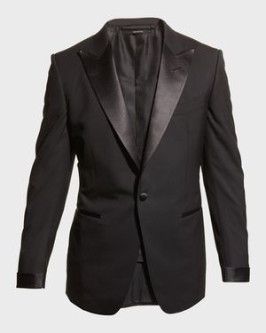 Men's Solid Wool Peak Tuxedo