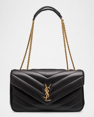 Loulou Medium YSL Chain Shoulder Bag in Quilted Leather