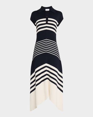 Blaine Stripe Knit Polo Dress