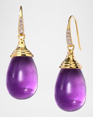 18k Drop Earrings with Diamonds