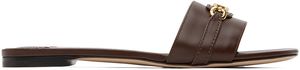 TOM FORD Brown Leather Slides