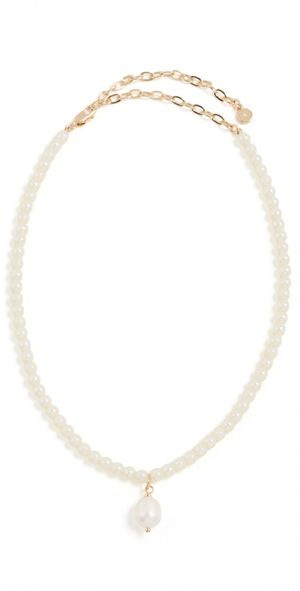 Ettika Pearlescent Beaded Necklace White One Size
