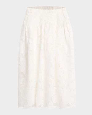 Roxie Embroidered Floral Lace Midi Skirt