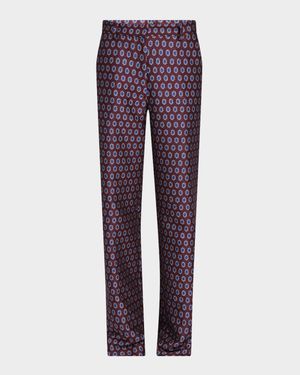 Straight-Leg Slouchy Jacquard Pants
