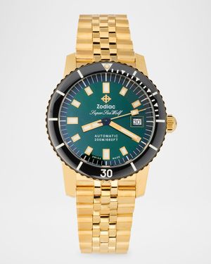 Limited Edition Compression Diver Automatic 18K Gold-Plated Bracelet Watch Gift Set, 40mm