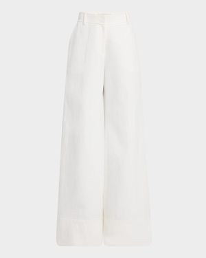 Charles Wide-Leg Twill Pants