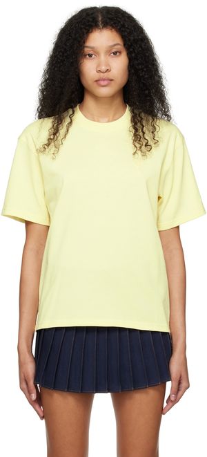 AMI Paris T-shirt jaune à logo Ami de cœur exclusif à SSENSE