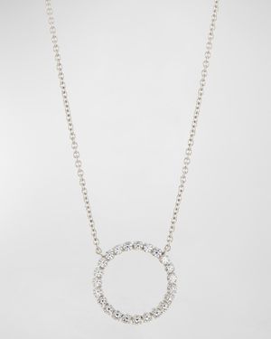 Medium CZ Circle Pendant Necklace