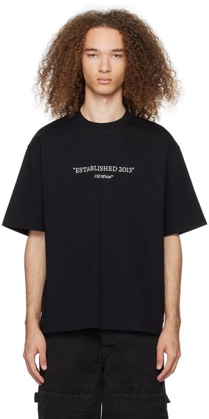 Off-White T-shirt noir à texte