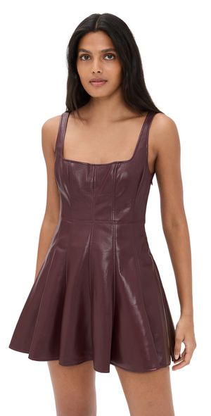 LoveShackFancy Fauber Dress Oxblood 4