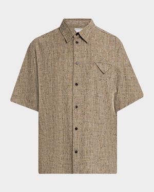 Men's Fleck Triangle-Pocket Short-Sleeve Shirt