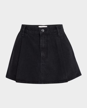 The Pleated Denim Skirt