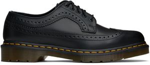 Dr. Martens Black 3989 Yellow Stitch Smooth Leather Brogues