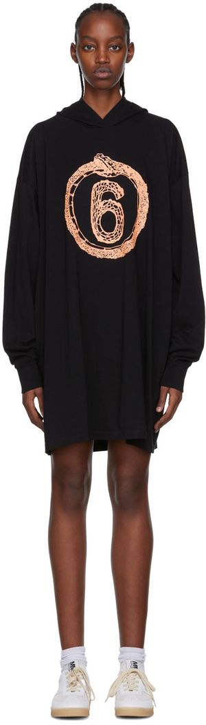 MM6 Maison Margiela Black Hooded Minidress