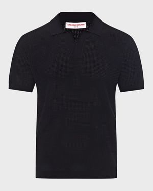 Men's Open-Mesh Stitch Polo Shirt