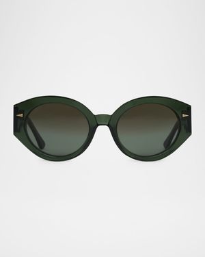Art Deco Acetate & Nylon Round Sunglasses