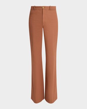 Mid-Rise Organic Cotton Canvas Flare Pants