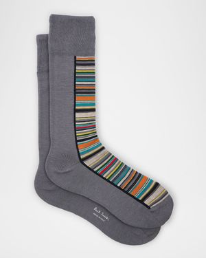 Men's Half Signature Stripe Crew Socks