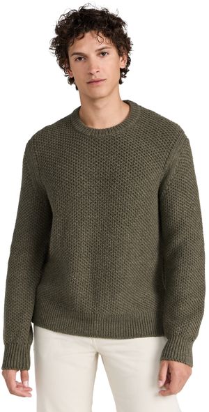 Alex Mill Honeycomb Crewneck Sweater Heather Olive XS