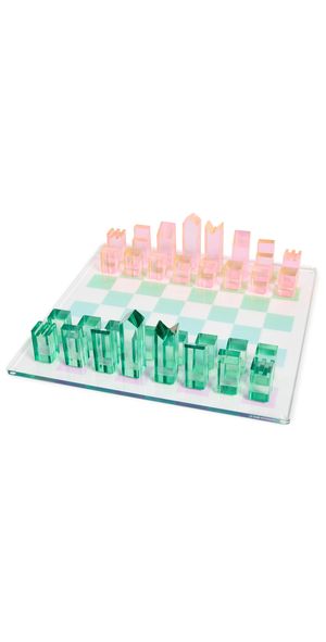 SunnyLife Lucite Chess & Checkers Ombre One Size