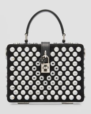 Crystal Box Leather Top-Handle Bag