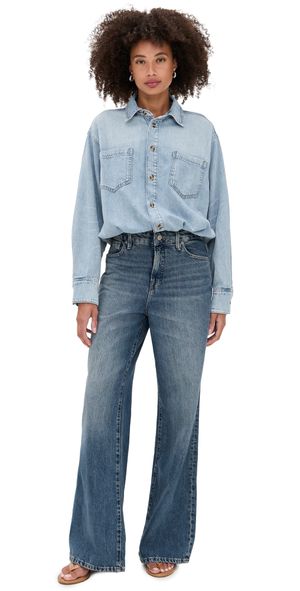 Good American Denim Shirt Jumpsuit Indigo796 M